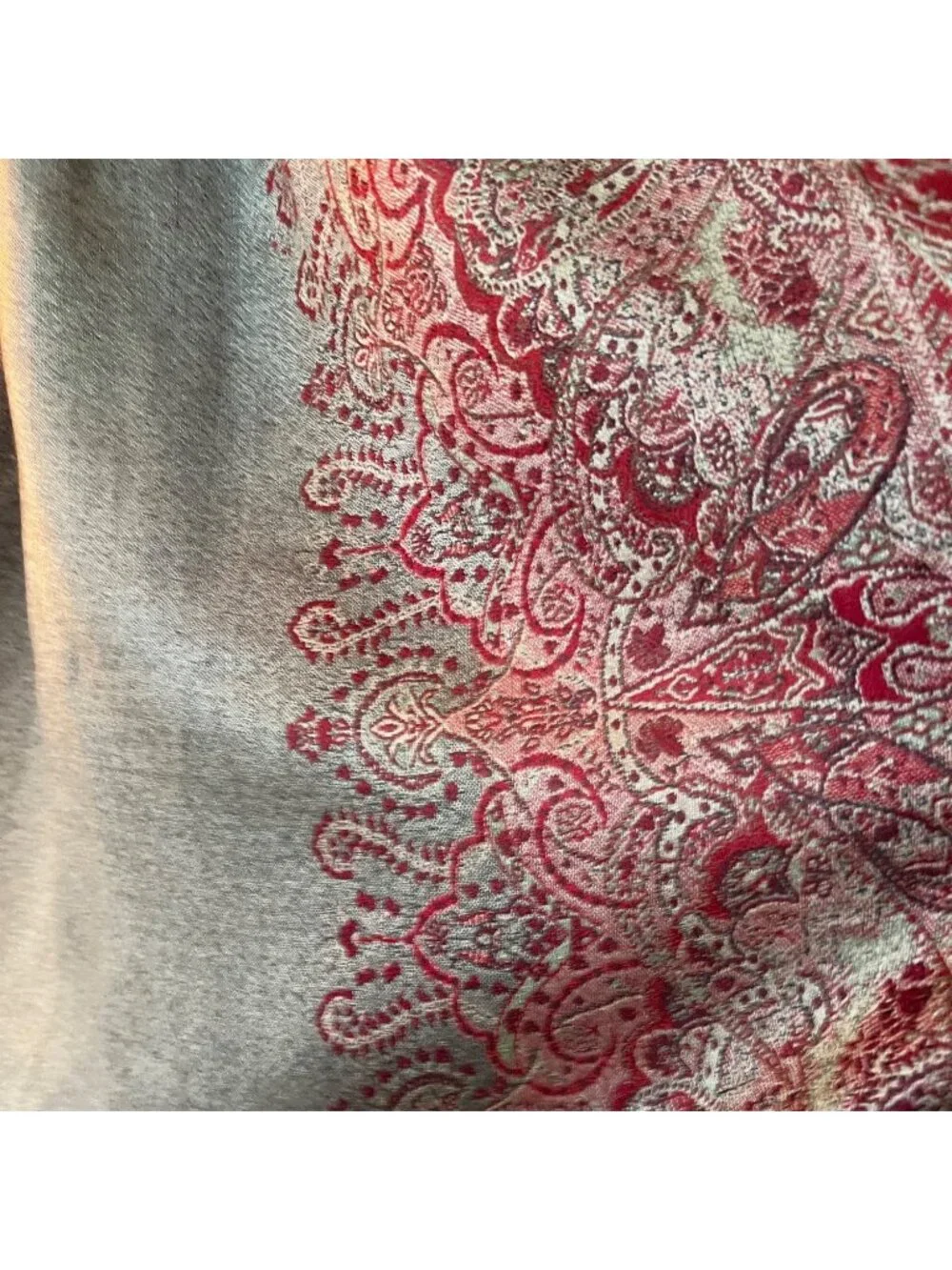 Vintage Wool Pashmina Curtain on Indonesian Hanger 82 Inch